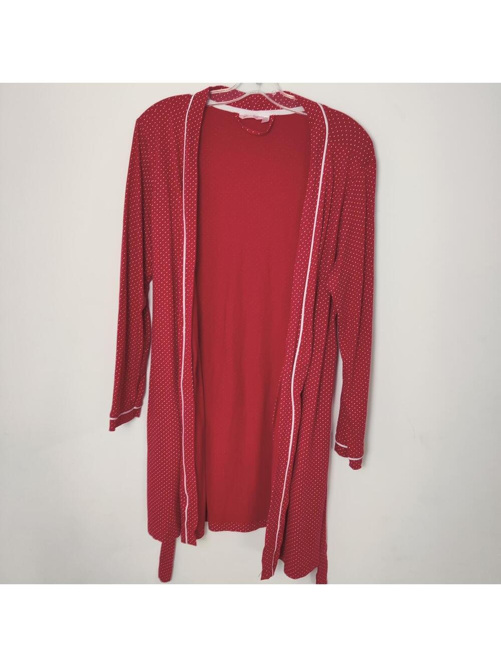 La Vie en Rose Red Polka Dot Robe & Nightgown Set Size Small/Medium
